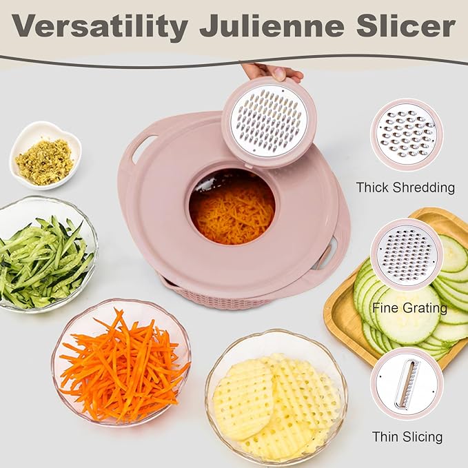 Colander with Mixing Bowl Set,Stainless Steel Colander, Food Strainers Colanders, Pasta Strainer, Rice Strainer, Fruit Cleaner, Veggie Wash, Salad Spinner, Strainers for Kitchen, Apartment(Pink)