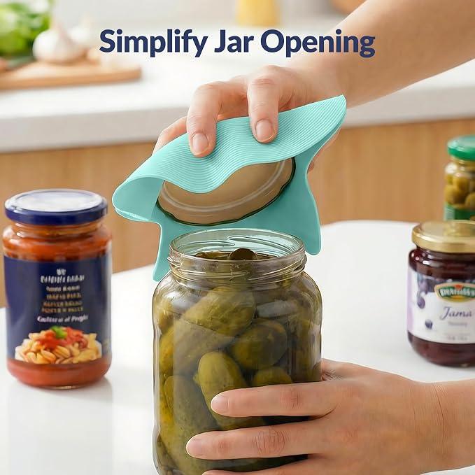 NiHome Silicone Jar Opener Gripper Pads, 6 In for Seniors, Macaron, 4PC | Textured Back for Superior Grip on Stubborn Lids, BPA-Free Food-Grade, Heat Resistant, Dishwasher Safe, Rounded Square
