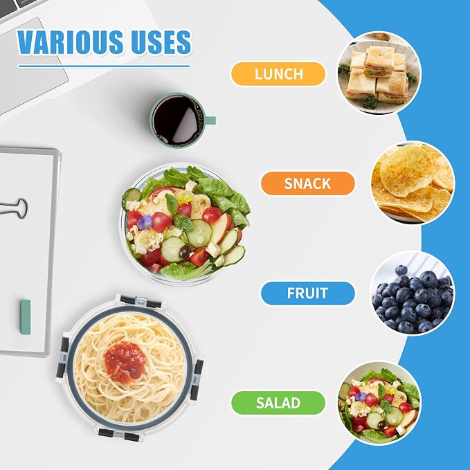 GULFLIN 12 Pack Small Glass Food Storage Containers with Lids Airtight, 13oz Leak-Proof Meal Prep Containers Set, Freezer to Microwave Safe, Dishwasher Safe | Portion Control, Glass Meal Prep Containers, Particularly for Single Servings, Easy to Clean,...