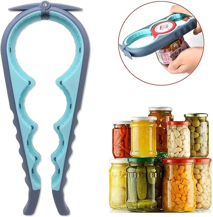 Bottle Opener for Arthritic Hand,Jar Opener for Old People, Children, Women, Those with Weak Hands,Multifunctional Kitchen Gadgets (04-Blue)