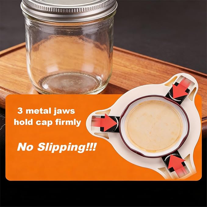 4-in-1 Adjustable Jar & Bottle Opener for Seniors & Weak Hands | Upgrade Kitchen Gadget for People with Arthritis, Stainless Steel Claws, Non-Slip & Easy Grip, Manual Lid Remover