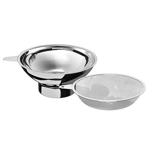 Serinar Canning Funnel with Stainless Steel Filter for Wide Mouth Mason Jars - Kitchen Filling Stainless Steel Wide Mouth Funnel（for Wide Mouth Mason Jars）