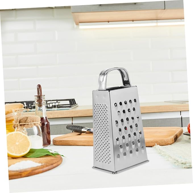 SHERCHPRY Multi-Use Kitchen Grater Stainless Steel Vegetable Slicer and Shredder with Handle 7.08X3.46X2.48 Inches for Cheese Fruit and Veggie Preparation