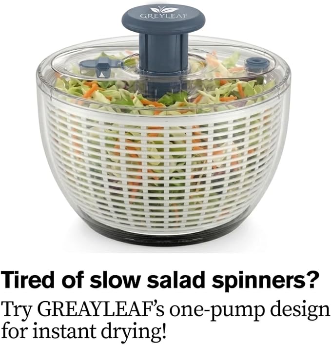 Salad Spinner 6.3Qt – Large Lettuce Spinner & Vegetable Washer, Fruit Washer Bowl with Strainer, BPA-Free Produce Cleaner & Dryer for Kitchen