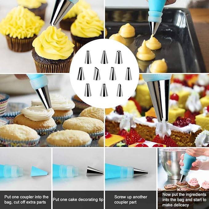 Philorn Silicone Baking Mat Set, 16.5" x 11.42" Macaron Mat | 2 Pack Non-Stick Macaron Baking Mats With Tools, Food Safe, Reusable for Oven, Cookie, Bread