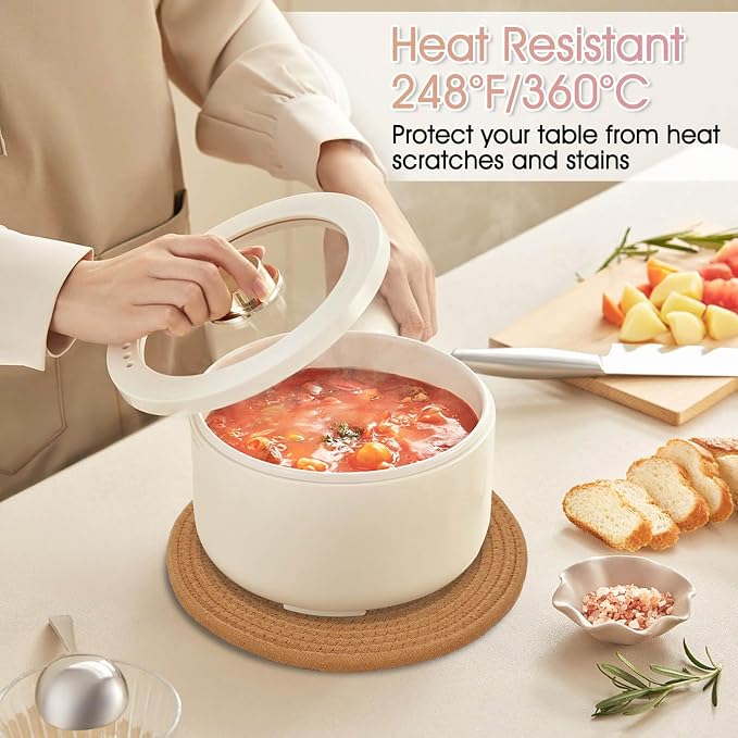 Billbotk Trivets for Hot Pots and Pans, 6 Pieces Boho Rivets for Hot Dishes, Pot Holders for Kitchen, Hot Pads for Countertops, Fall Decorations for Home, 11.8 Inches and 7 Inches ﻿