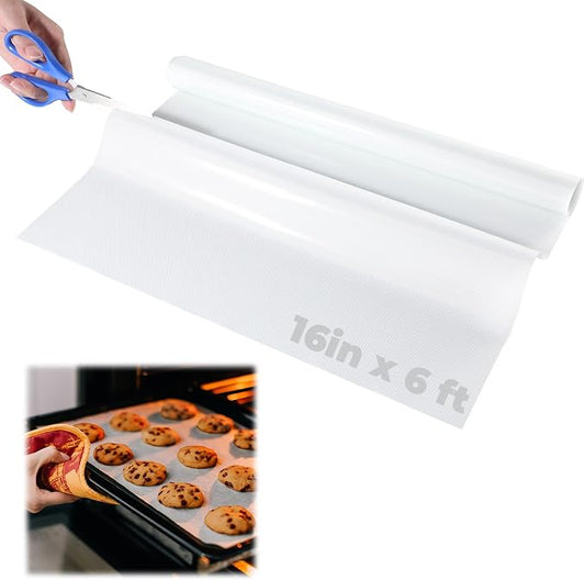 16IN x 6FT Silicone Baking Mat Roll - Large Food Grade Silicone Sheet Heat Resistant for Oven Freeze Dryer Liner, Non-stick Pastry Mat, Non-slip Kitchen Countertop Protector