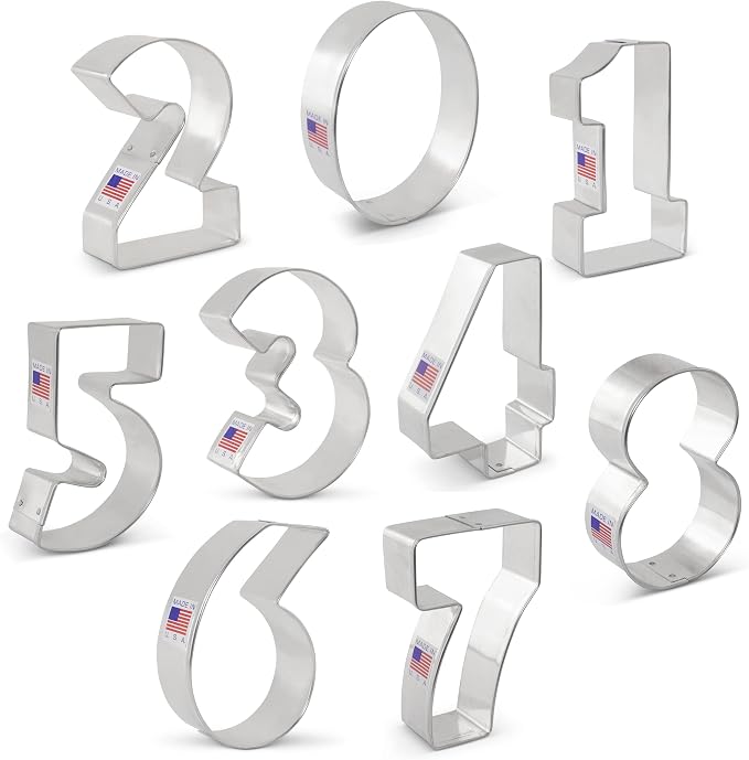 Ann Clark Number Cookie Cutters 9-Pc. Set Made in USA