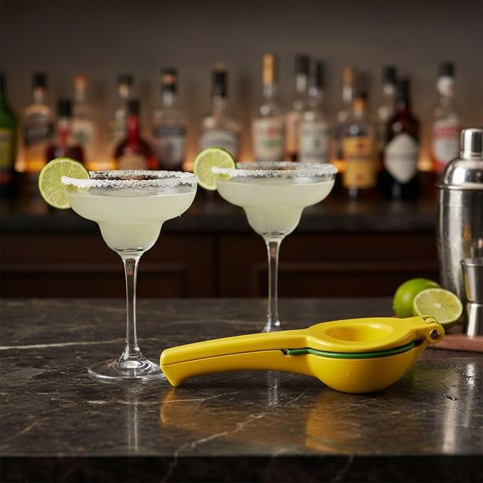 NAZANIN Dual-Bowl Lemon Squeezer - Heavy Duty Aluminum Citrus Juicer & Lime Press - Professional Manual Hand Juicer for Cocktails, Margaritas, Salads - Ergonomic Design, Dishwasher Safe Kitchen Tool