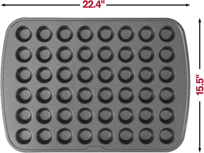 GoodCook 48-Cup Nonstick Steel Mini Cupcake and Muffin Pan, Gray