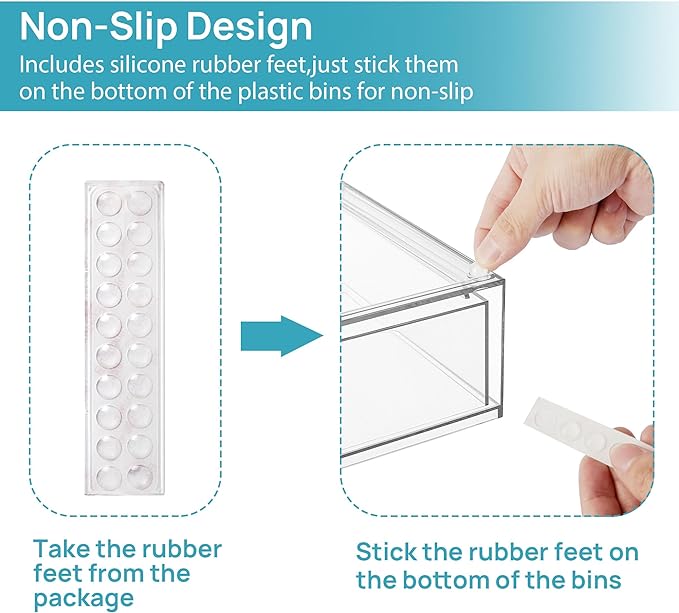 Vtopmart Clear Stackable Storage Drawers Set of 8, Plastic Organizer Bins | Multi-purpose Boxes for Baby Bottle Storage, Ideal for Kichen, Vanity, Bathroom, Undersink, Cabinet, Pantry Organization