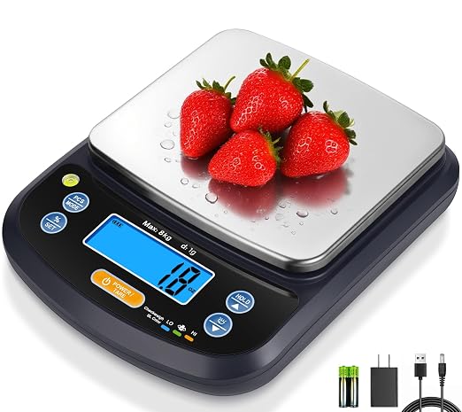 THINKSCALE Digital Kitchen Scale, 11lb/5kg Food Scale with Bowl, Digital Grams and Ounces for Weight Loss, Dieting, Baking, Cooking, and Meal Prep, Backlit Display