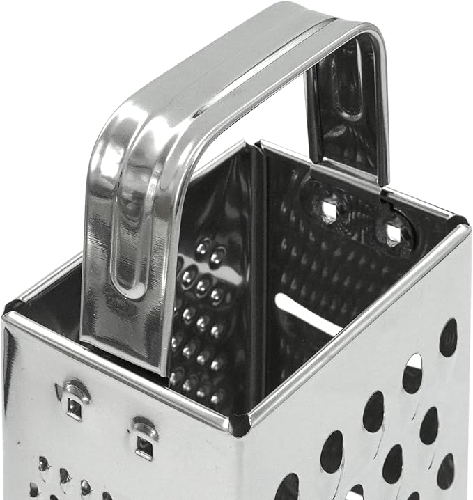 Fackelmann 4 Sided Universal Grater, Box Grater, Stainless Steel, 23.5x10.5x8cm, Silver
