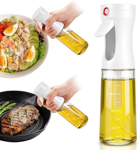 Oil Sprayer for Cooking,Glass Olive Oil Mister Spray Bottle,1g Per Press Portion Control,Patented Wide Fan Mist,Anti-Clog Filter–Reusable Oil Spritzer Dispenser for Air Fryer,Salad, BBQ, Grilling