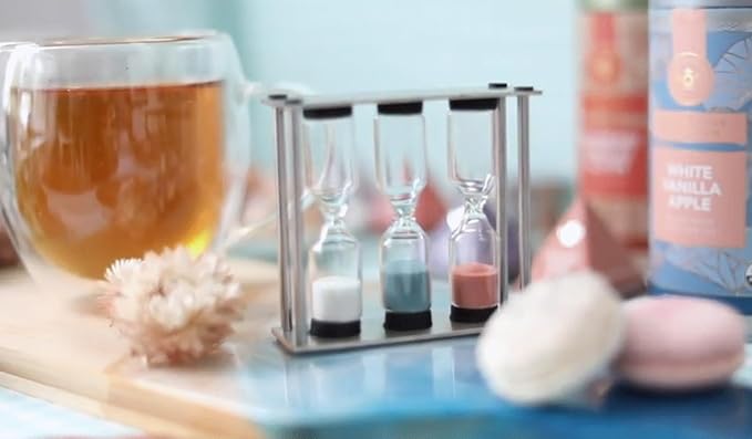Teabloom Tea Timer - 2 Minutes for Light-Strength White/Green Teas, 3 Minutes for Medium-Strength Black/Oolong Teas, and 5 Minutes for Full-Strength Black/Oolong/Herbal Teas