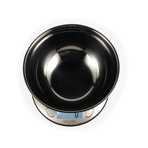 Salter Kitchen Scale with Bowl – Multiple Measure, Measures Liquid, 5kg/11lbs Max Capacity, 2l Steel Bowl, LCD-Display, Stainless-Steel, Dual Use, Perfect for Baking, Cooking, Meal Prepping
