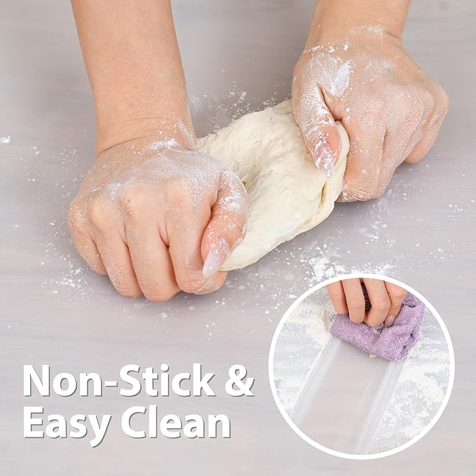 Thick Silicone Counter Mat Large 23.4x15.6" for Kitchen Countertop Crafts | Kitchen Table/Countertop Protector/Non Stick Pastry Baking Placemats Silicone Pad Crafts Kid Heat Resistant White Translucent