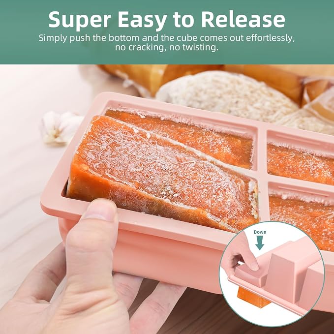 Silicone Freezer Tray for Sauce Cube: FDDAI Super Prep Freezing Tray for Souped Storage - Freeze 125mL 250mL Broth Soup Portion