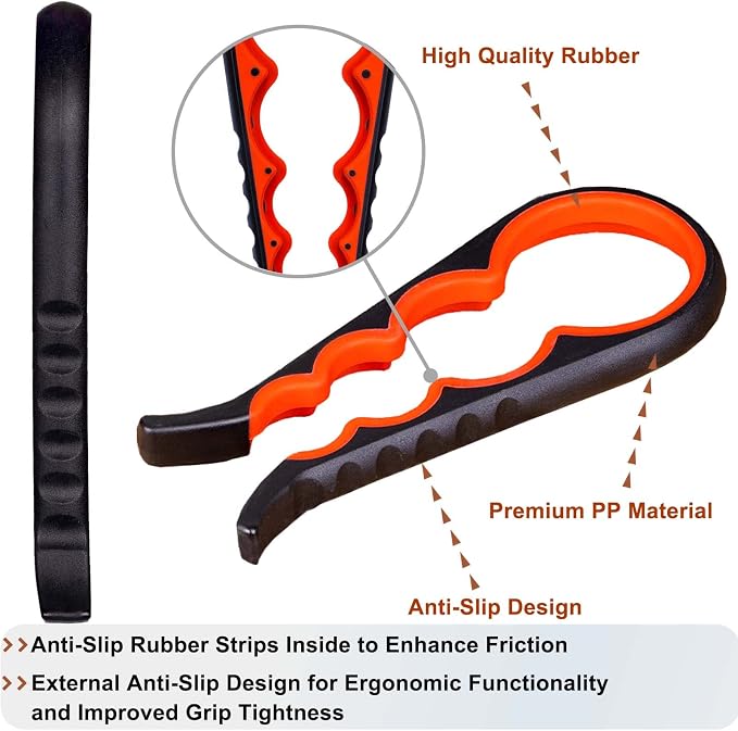 Bloss Jar Opener Bottle Opener for Seniors,Weak Hands and Arthritis,Black | Anti-Slip Rubber Strip Inside,Eight Sizes of Circular Openings,Cap and Bottle Great Kitchen Gadgets,Useful Gifts for Elderly