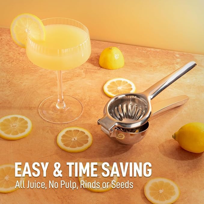 Lemon Squeezer Stainless Steel with Premium Quality Heavy Duty Solid Metal Squeezer Bowl - Large Manual Citrus Press Juicer and Lime Squeezer Stainless Steel - by Zulay Kitchen