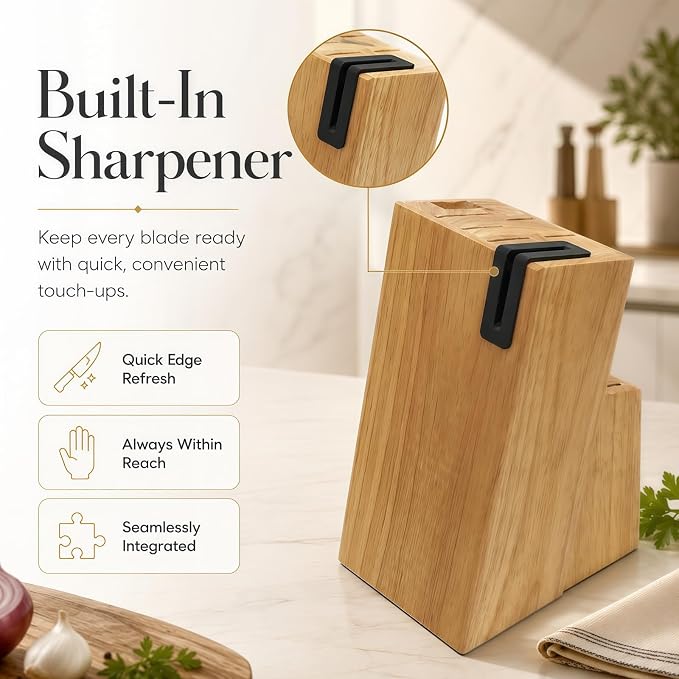 Knife Set, 14-Piece Starry Black Dishwasher Safe Kitchen Knife Block Set with Built-In Sharpener, German High Carbon Stainless Steel Blades, Ultra Sharp with Ergonomic Non-Slip Handles