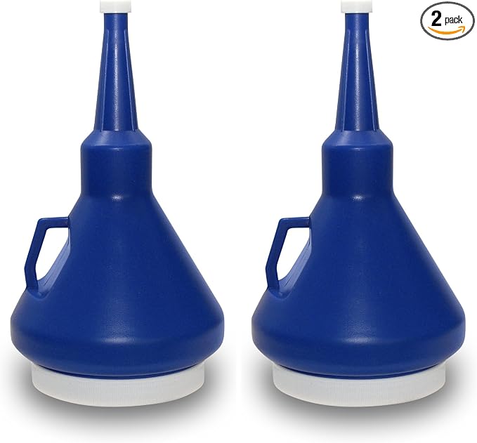 WirthCo 32115 Funnel King Dark Blue Capped Funnel - 1-1/4 Quart Capacity (Pack of 2)