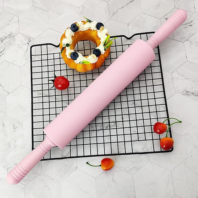 1 PCS 48.5cm Silicone Dough Roller Large Size Non-stick Rolling Pin Colorful Pastry Tool Pastry Dough Flour Kitchen Dumpling Pin