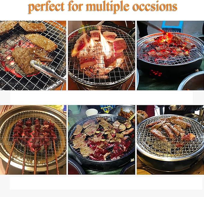 Round Cooling Rack Stainless Steel Cross Wire Barbecue Grill Net Racks with 3 Legs for Cooking Baking Steaming (8.25 inches)