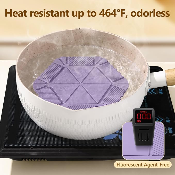 Magnetic Silicone Trivet & Pot Holder, Kitchen Heat Resistant Mat | Trivets for Hot Dishes, Hot Pots & Pans, Non-Slip Hot Pads for Countertops & Dining Table & Oven, Jar Opener & Spoon Rest