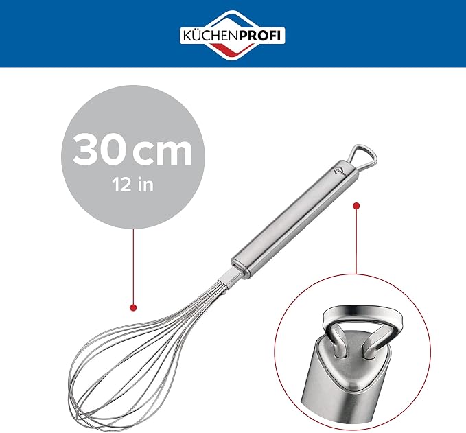 Küchenprofi Stainless Steel Parma Balloon Whisk, Hand Whisk for Eggs, Batter, and Dough, Metal Whisk for Kitchen Use, 12 Inches