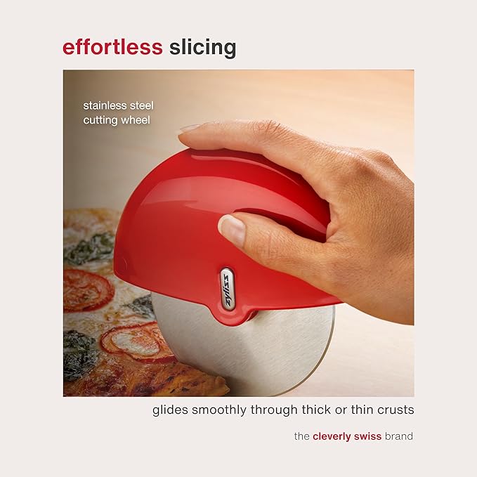 Zyliss Pizza Wheel - Handheld Pizza Cutter with Removable Blade - Plastic Pizza Cutter with Stainless Steel Blade - Kitchen Tool and Gadget for Right- and Left-Handed Use - Dishwasher Safe
