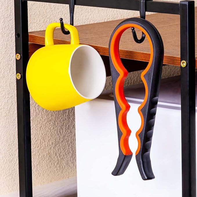 Bloss Jar Opener Bottle Opener for Seniors,Weak Hands and Arthritis,Black | Anti-Slip Rubber Strip Inside,Eight Sizes of Circular Openings,Cap and Bottle Great Kitchen Gadgets,Useful Gifts for Elderly