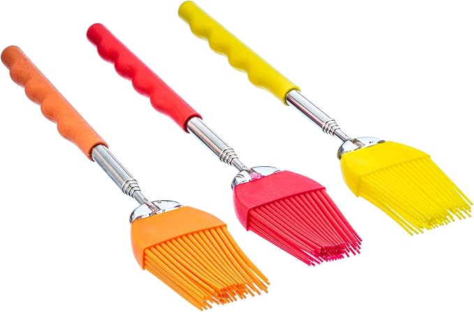 Assorted Color Telescopic Silicone Basting Brush Set (3 PC.) - SI-2970-BB3