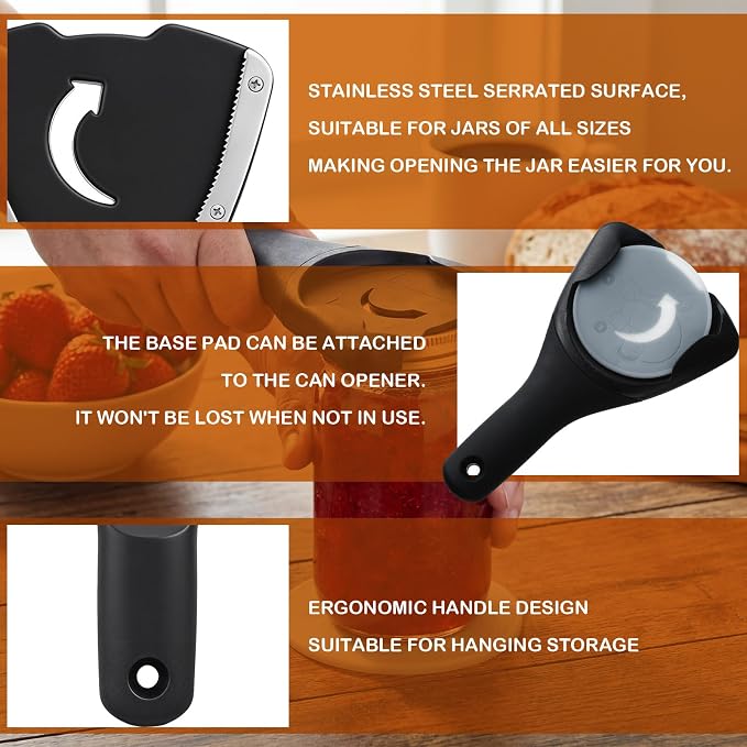 Jar Opener for Weak Hands Non-slip Base Pad Jar Lid Opener for Seniors with Arthritis Heavy-duty Grip for Stuck Jars and Tight Lids Kitchen Gift for Parents