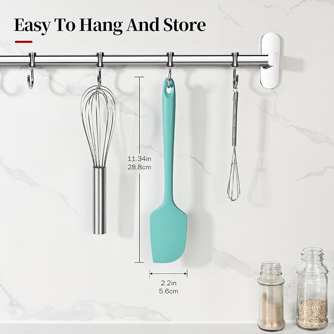 600ºF Heat Resistant Large Silicone Spatula for Baking, Aqua Sky | 11.34in High Heat Food Safe Flexible Kitchen Silicone Scraper for Cooking Mixing Scraping Stirring Nonstick Cookware Pan Bowl