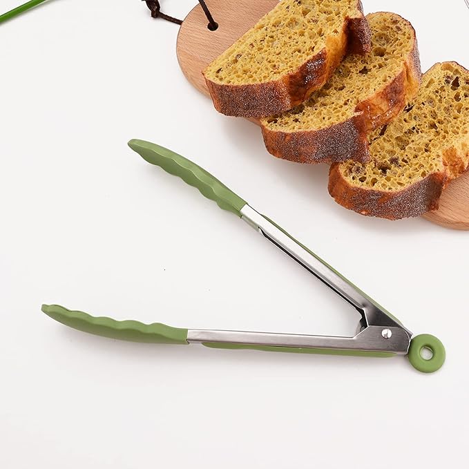 Avocado Green Silicone Cooking Utensil Set, 12pcs Kitchen Utensils Heat Resistant Cooking Tools with Wooden Handle, Kitchen Gadget Set for Nonstick Cookware Silicone Spatula Spoon.