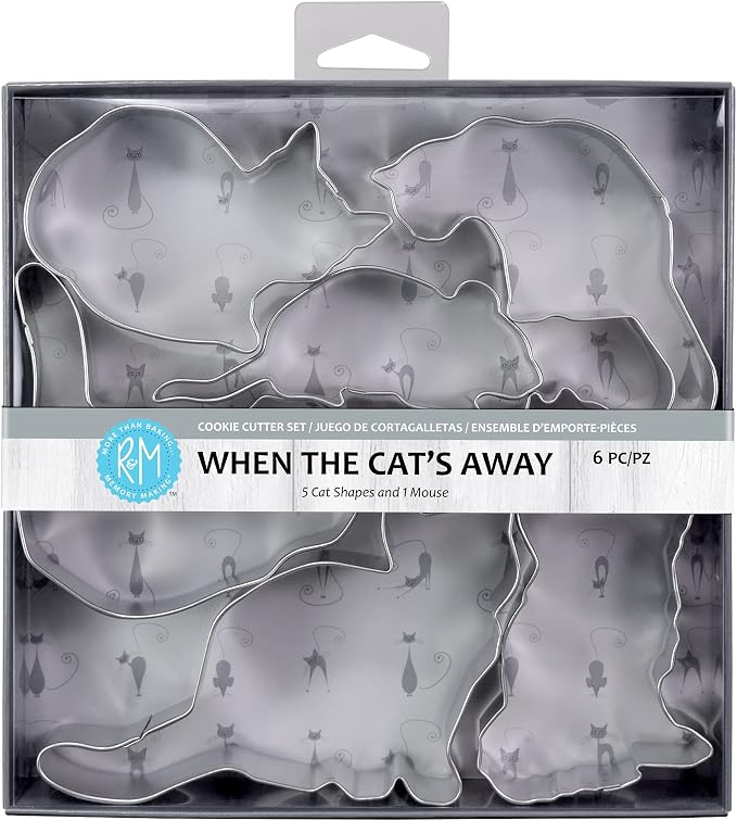 R&M International When the Cat's Away Cookie Cutters, Assorted, 6-Piece Set