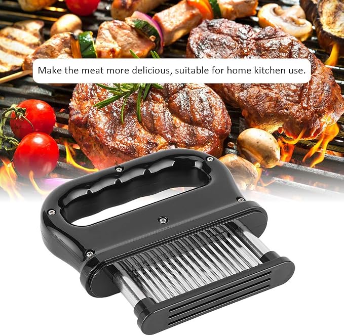 Meat Tenderizer, Kitchen Meat Pounder with 48 Stainless Steel Needle Blade Meat Beater Cooking Tool for Beef Turkey Chicken Steak Veal Pork Fish