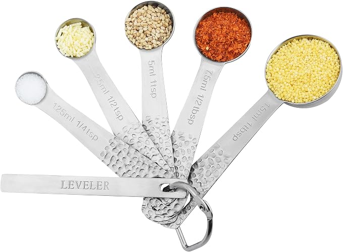 Measuring Cups and Spoons Set, 16 Piece Measuring Cup Set, 18/8 Stainless Steel Measuring Cups Spoons, Measure Cups & Measuring Spoons & Leveler & Measure Equivalents for Baking and Kitchen