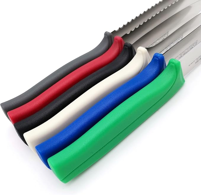 Paring Knife Set, MATTSTONE HILL Kitchen Prep Knife Set -Peeling Knife, Serrated Tomato Knife, Kitchen Utility Knife, Paring Knife, German Steel, Blue, White, Black, Red