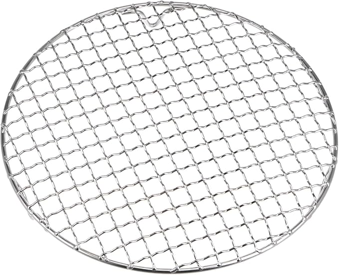 HARFINGTON Round Cooking Rack 9-inch 201 Stainless Steel Cross Wire Barbecue Grill Net with 20mm Legs for Cooking Baking Steaming BBQ