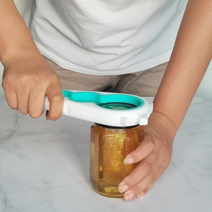 Jar Opener for Weak Hands, 5 in 1 Bottle Opener for Seniors with arthritis | Multifunctional Adjustable Lid Opener with Non-Slip Rubber Gripper Pad – Effortlessly Opens Jars, Bottles & Pop-Top Cans