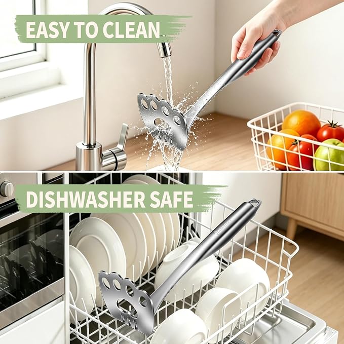 Heavy Duty Potato Masher Stainless Steel, ASWETMEL Cat Paw Shape Mashed Potato Masher Kitchen Tool, Solid Integrated Potatoes Smasher for Beans, Avocados, Squash, Dishwasher Safe