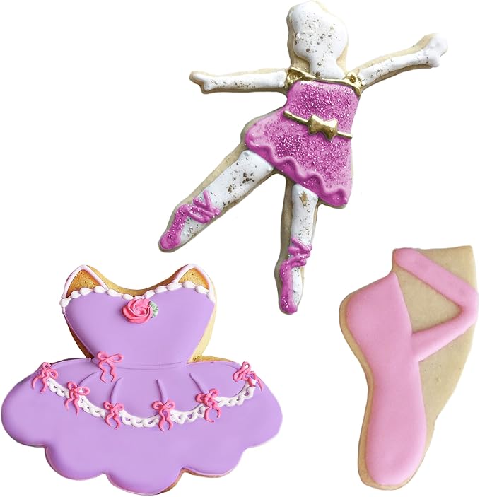 Ballet/Dance Cookie Cutters 3-Pc. Set Made in USA by Ann Clark, Tutu, Ballet Shoe, Ballerina