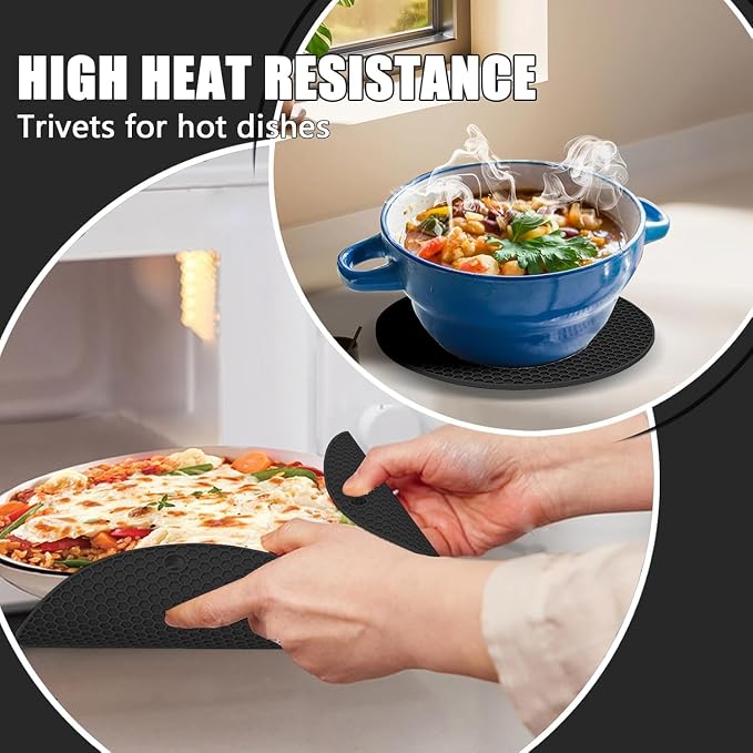 Oven Mitts with Heat-Resistant Hot Pads and Five Silicone Spatulas Designed for Kitchen Baking Cooking, Oven Glove Soft Cotton Lining, Waterproof, BPA-Free (Gun Black)