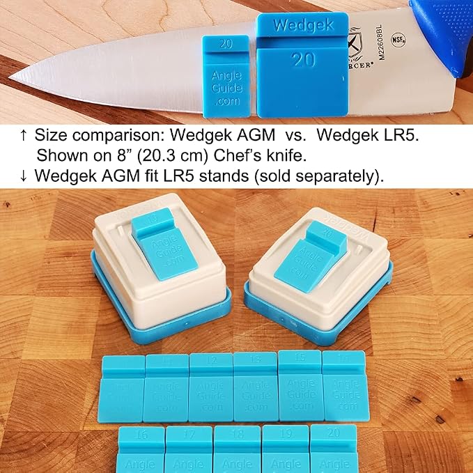 AGM Angle Wedges for Sharpening Knives 10 to 20 degrees, Blue