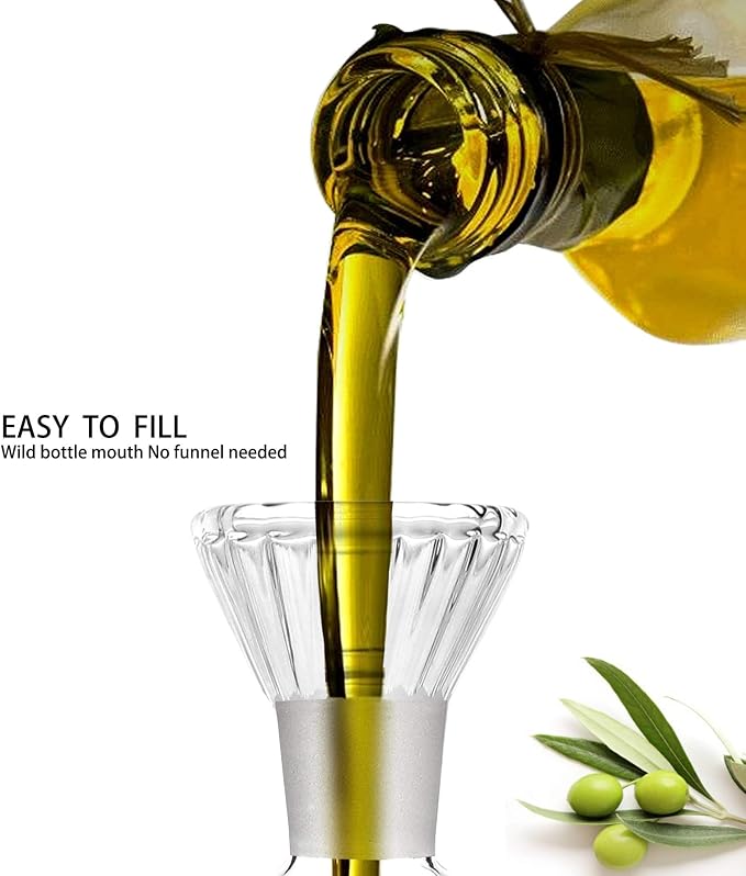5 oz Glass Oil Dispenser Bottle,No Funnel Needed Cruet Decanter