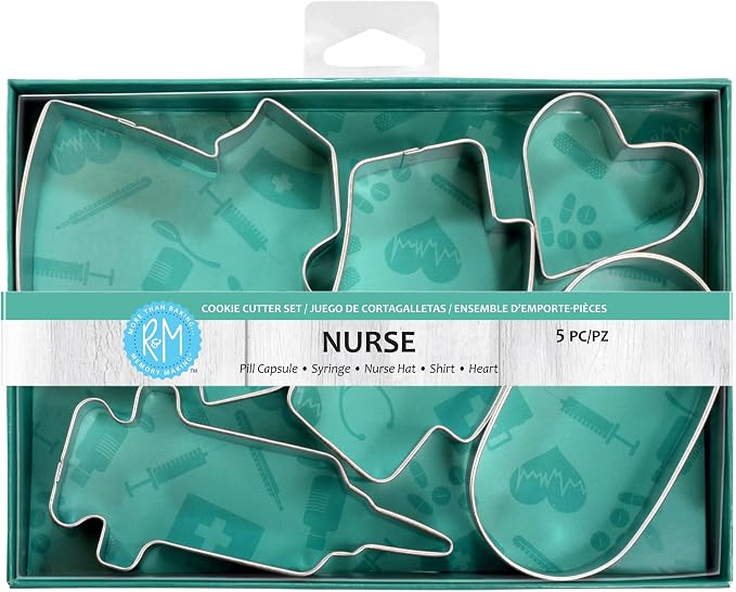 R & M International Nurse Cookie Cutter Set of 5, One Size, Silver