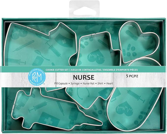 R & M International Nurse Cookie Cutter Set of 5, One Size, Silver