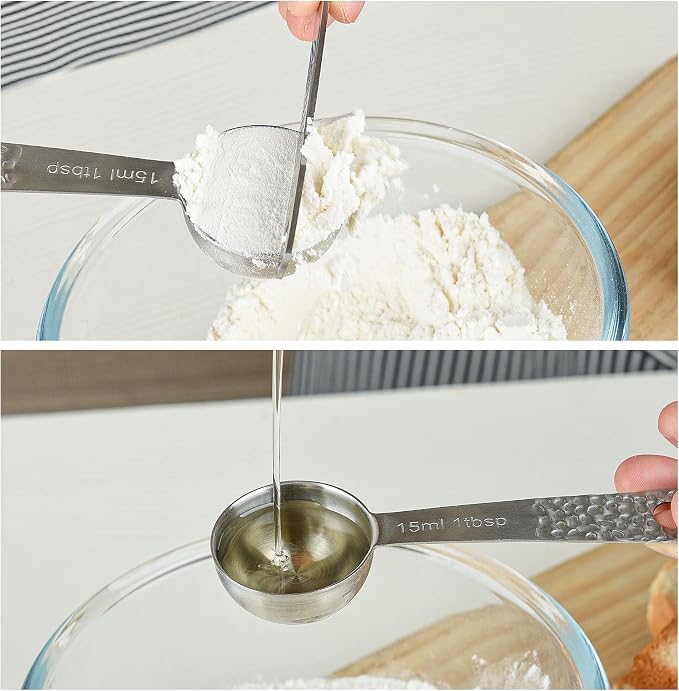 Measuring Cups and Spoons Set, 16 Piece Measuring Cup Set, 18/8 Stainless Steel Measuring Cups Spoons, Measure Cups & Measuring Spoons & Leveler & Measure Equivalents for Baking and Kitchen